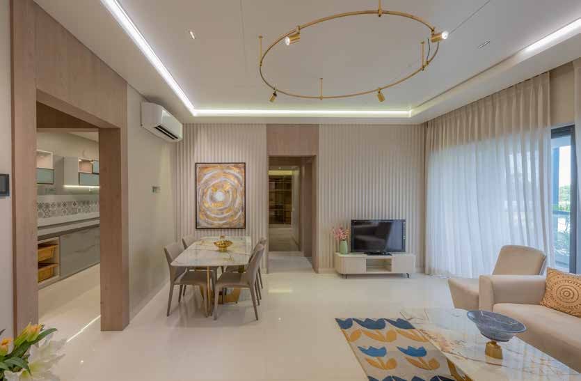 Actual site image of sample flat living and dining area